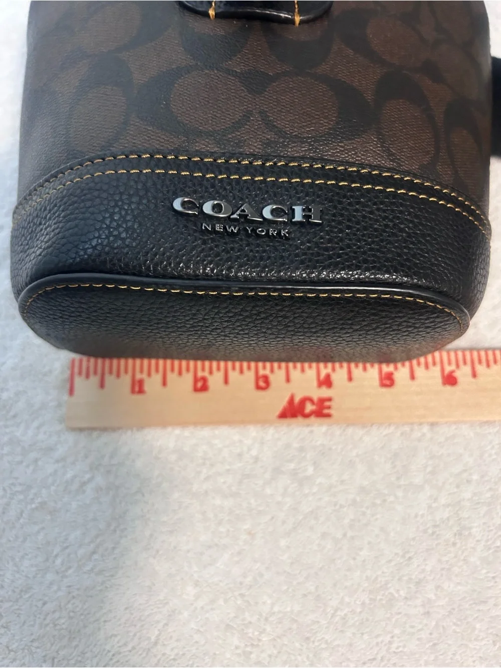 Coach Brown Signature Canvas Leather Trim Backpack / Sling Authentic